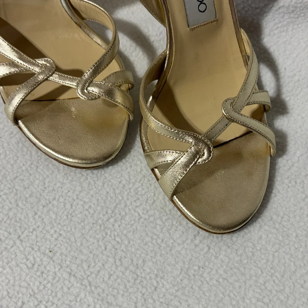 Jimmy Choo Elegant Gold Heels - Picture 3 of 7